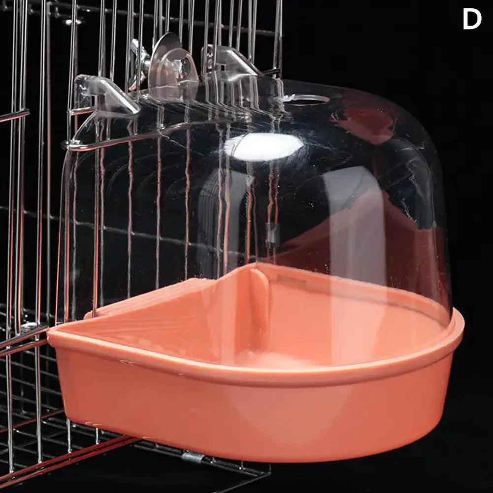 Hanging Bird Bath for Parrots - Waterproof External Cage Bathtub