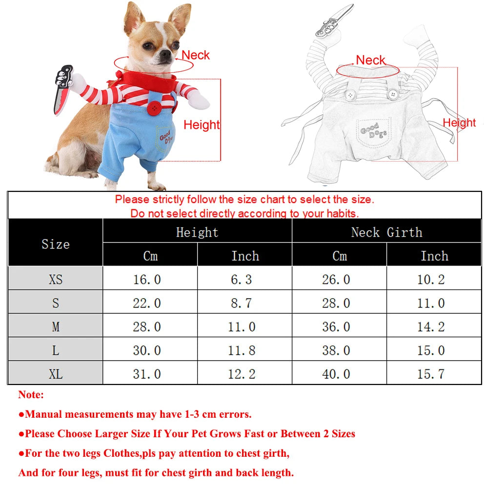 Halloween Dog Costume - Adjustable Pet Cosplay Outfit for Small to Medium Dogs & Cats