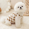 Plush Bear Print Dog Sweater - Winter Button Jacket for Small Dogs