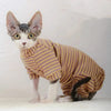 Sphynx Cat Striped Turtleneck Sweater - Warm Cotton Hoodie for Hairless Cats