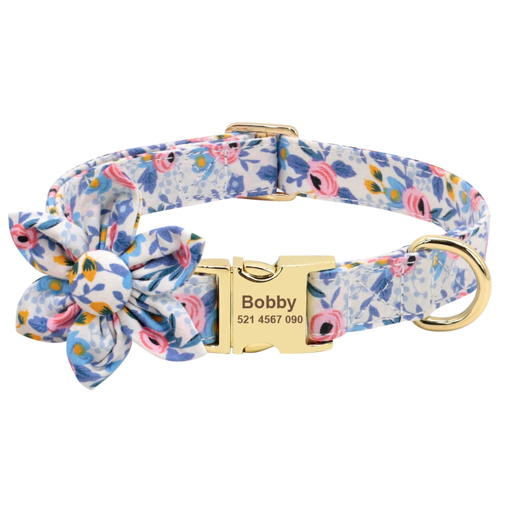 Custom Engraved Dog Collar & Leash Set - Personalized Nylon ID Collar