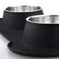 Stainless Steel Double Dog Bowl with Anti-Slip Silicone Mat