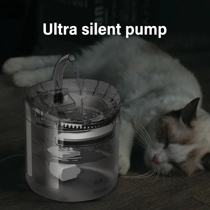 ROJECO Automatic Cat Water Fountain - Smart Pet Drinking Dispenser