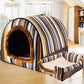 Warm Foldable Dog House with Star Print - Comfortable Kennel Mat