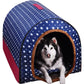 Warm Foldable Dog House with Star Print - Comfortable Kennel Mat