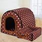 Warm Foldable Dog House with Star Print - Comfortable Kennel Mat