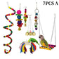 Colorful Wooden Parrot Swing with Bell - Cockatiel Training & Play Toy