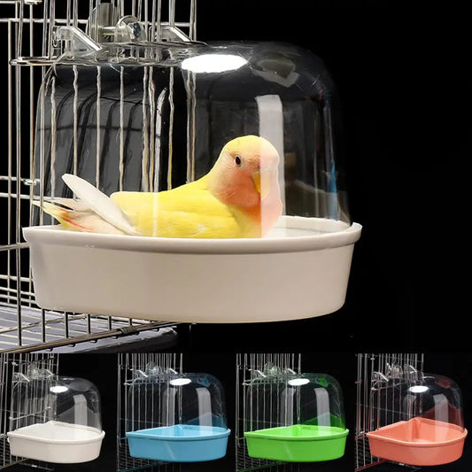 Hanging Bird Bath for Parrots - Waterproof External Cage Bathtub
