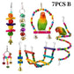 Colorful Wooden Parrot Swing with Bell - Cockatiel Training & Play Toy