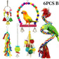 Colorful Wooden Parrot Swing with Bell - Cockatiel Training & Play Toy
