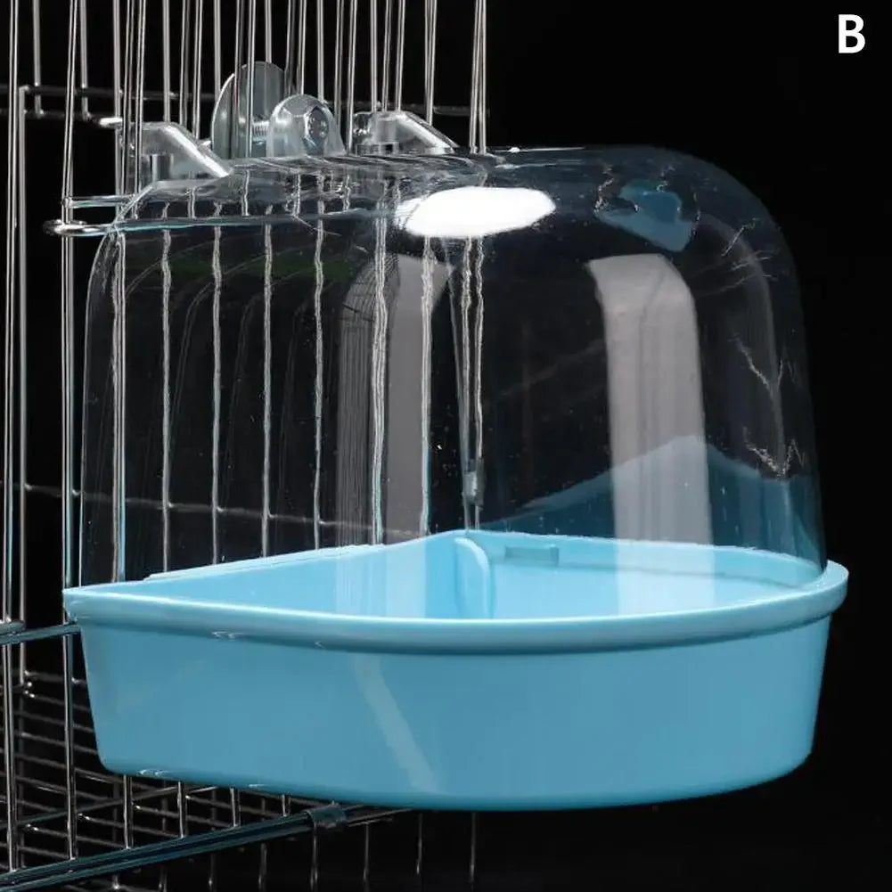 Hanging Bird Bath for Parrots - Waterproof External Cage Bathtub