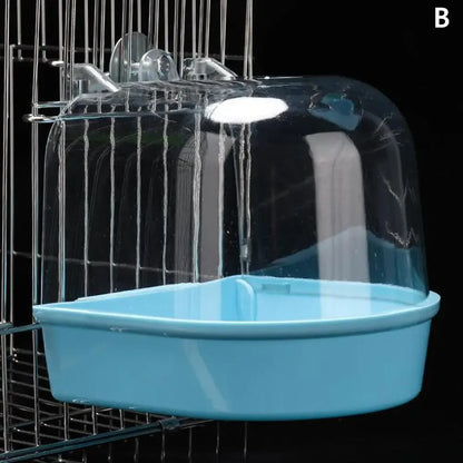 Hanging Bird Bath for Parrots - Waterproof External Cage Bathtub