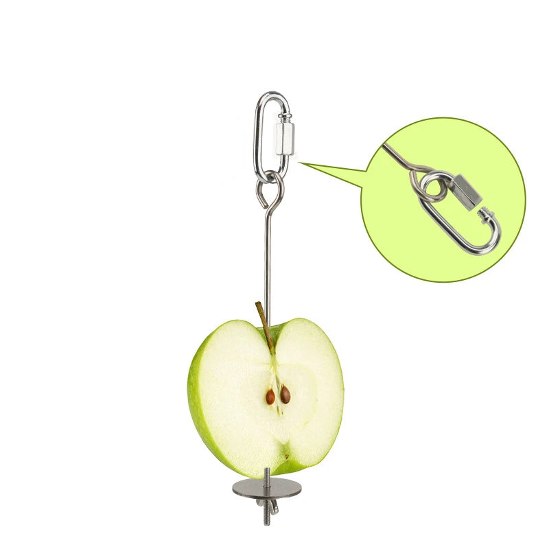 Stainless Steel Bird Food Holder - Fruit & Vegetable Skewer for Parrots