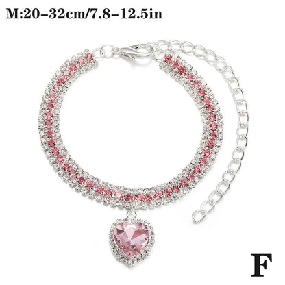 Rhinestone Crystal Pet Collar - Bling Diamond Necklace for Dogs & Cats
