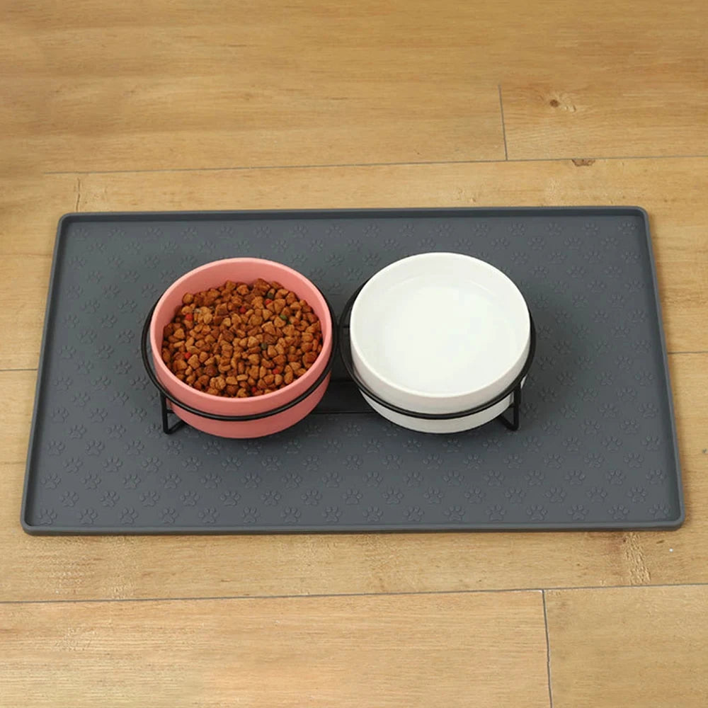 Silicone Non-Slip Pet Feeding Mat - Waterproof Foldable Placemat