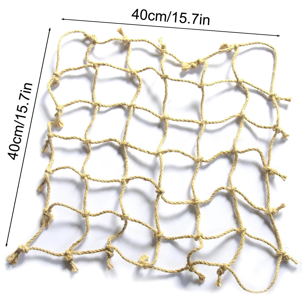 Parrot Rope Climbing Net - Natural Linen Bird Toy for Adventure & Exercise