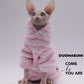 Double-Sided Fluffy Cat Jacket - Thick Winter Coat for Sphynx & Hairless Cats