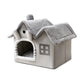 Foldable Winter Cat Cave Bed - Warm Chihuahua House & Basket