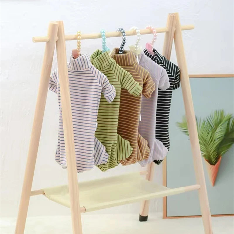 Sphynx Cat Striped Turtleneck Sweater - Warm Cotton Hoodie for Hairless Cats