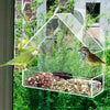 Clear Acrylic Window Bird Feeder - Outdoor Hanging Feeder with Suction Cups