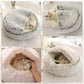 Soft Plush Pet Bed with Cover Round Cat Bed Pet Mattress Warm   Cat Dog  Sleeping Nest Cave for Small Dogs kitten