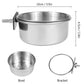 Stainless Steel Bird Food Bowl - Parrot Water Cup with Clamp Holder