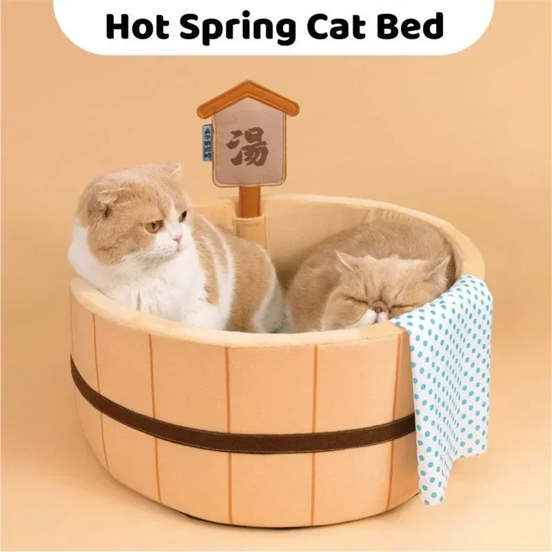 Japanese style hot spring pool, cat bed, bathtub shape, dog house, detachable anti fouling cat nest mat