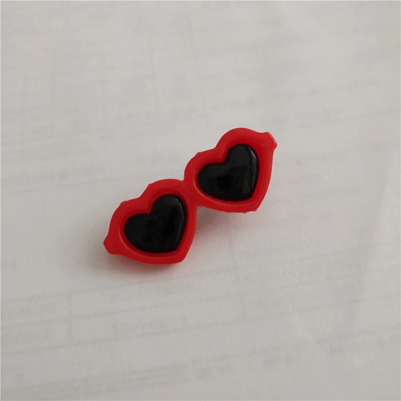 Heart Sunglasses Pet Hair Clips - Decorative Bow Hairpins for Dogs & Cats