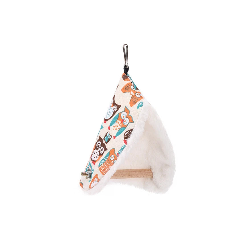 Soft Plush Bird Hammock - Cozy Hanging Nest for Parrots & Parakeets
