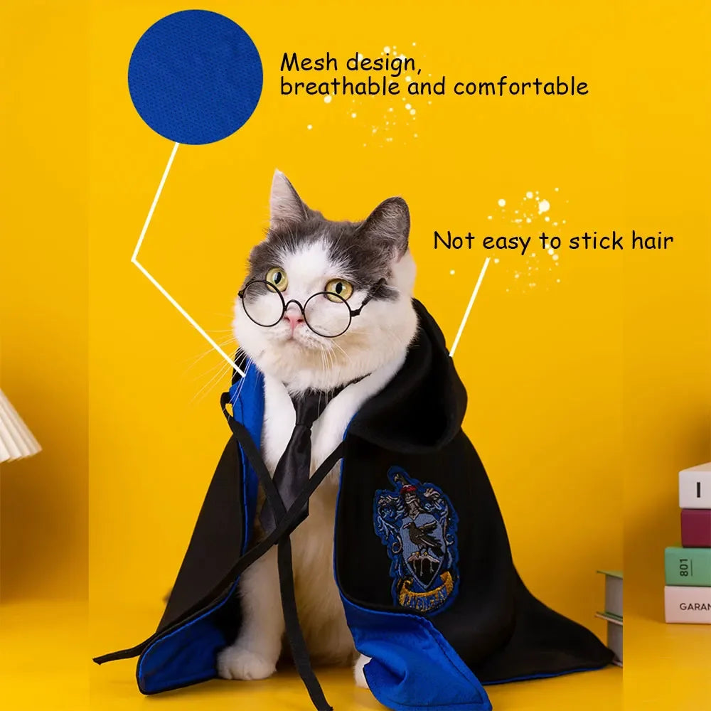 Magic Academy Pet Costume - Wizard Cloak for Dogs & Cats