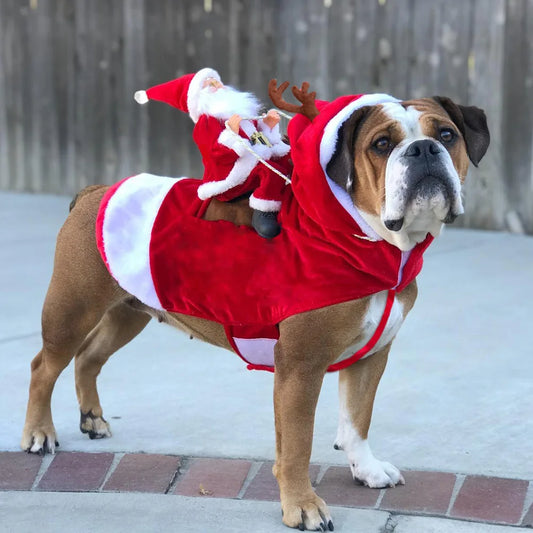 Christmas Santa Claus Pet Costume - Warm Fleece Holiday Outfit