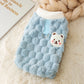 Plush Bear Print Dog Sweater - Winter Button Jacket for Small Dogs
