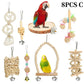 Colorful Wooden Parrot Swing with Bell - Cockatiel Training & Play Toy