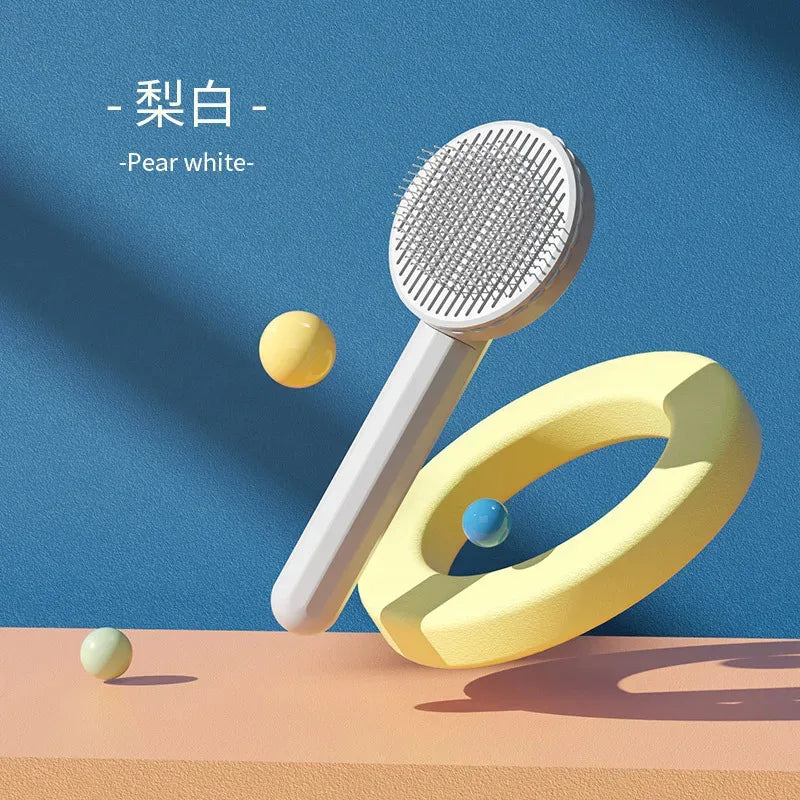 Self-Cleaning Pet Slicker Brush - Hair Removal Comb for Cats & Dogs