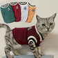 Collegiate Style Cat Sweater - Winter Warm Vest Jacket for Cats & Kittens