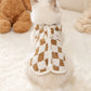 Plush Bear Print Dog Sweater - Winter Button Jacket for Small Dogs