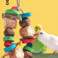 Natural Parrot Chewing Toy Set - Corn Cob, Loofah & Wood Combination