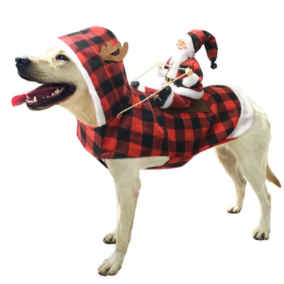 Christmas Santa Claus Pet Costume - Warm Fleece Holiday Outfit