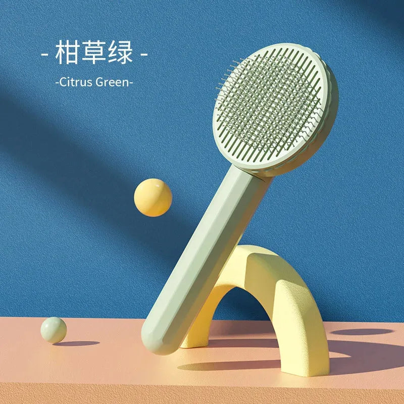 Self-Cleaning Pet Slicker Brush - Hair Removal Comb for Cats & Dogs