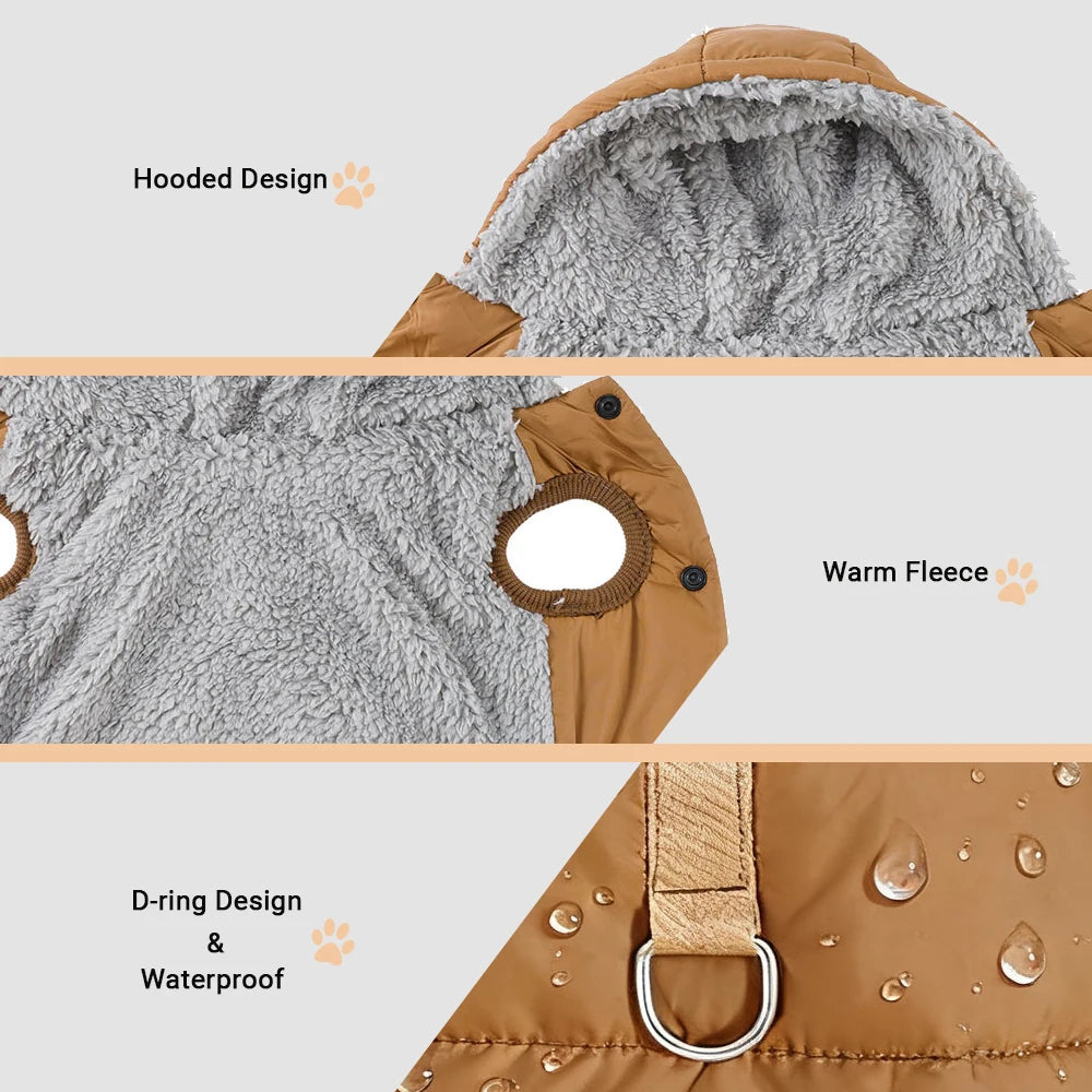 Windproof Cat Hoodie - Waterproof Fleece Coat for Small & Medium Pets
