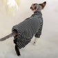 Sphynx Cat Striped Turtleneck Sweater - Warm Cotton Hoodie for Hairless Cats