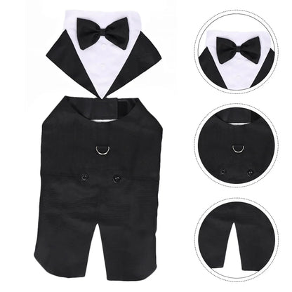 Formal Dog Tuxedo - Wedding Suit with Bow Tie for Small & Large Dogs
