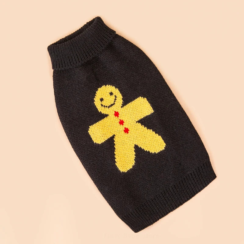 Christmas Dog Sweater - Knit Turtleneck Pullover for Small Dogs & Cats