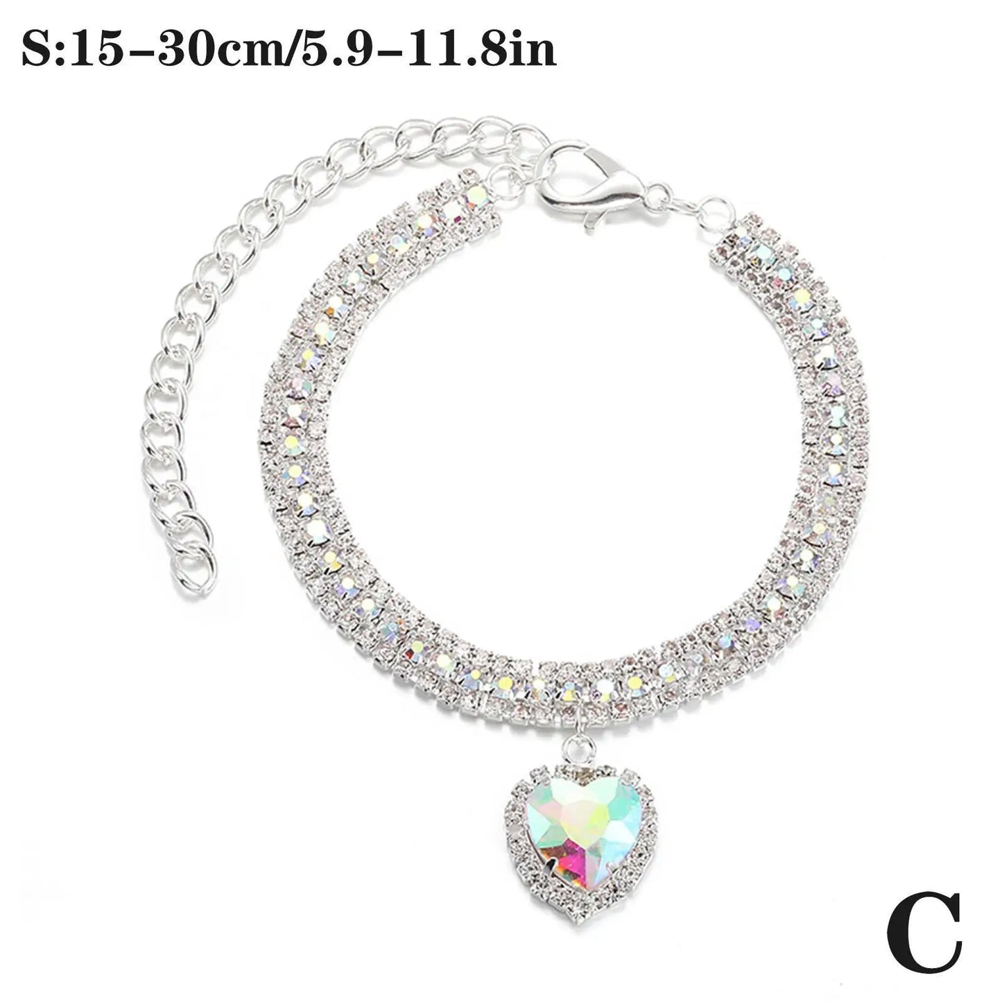 Rhinestone Crystal Pet Collar - Bling Diamond Necklace for Dogs & Cats