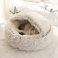 Soft Plush Pet Bed with Cover Round Cat Bed Pet Mattress Warm   Cat Dog  Sleeping Nest Cave for Small Dogs kitten