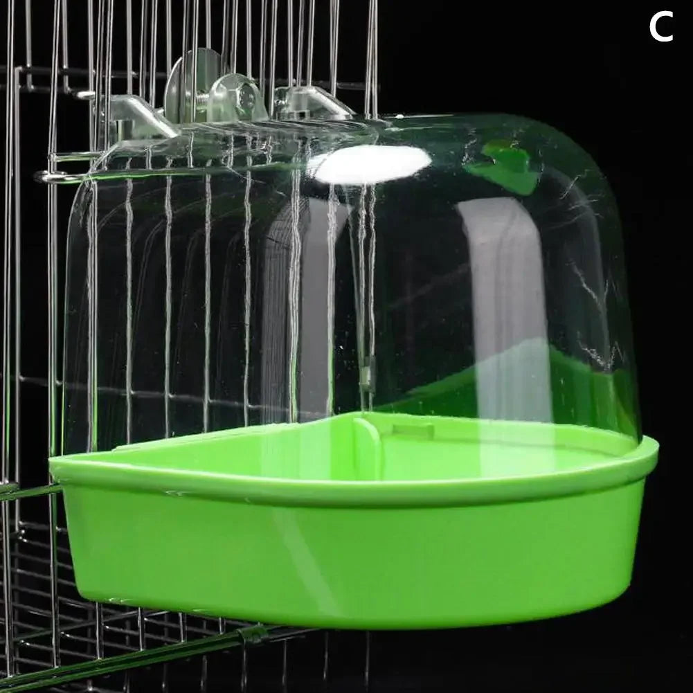 Hanging Bird Bath for Parrots - Waterproof External Cage Bathtub