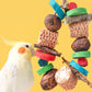 Natural Parrot Chewing Toy Set - Corn Cob, Loofah & Wood Combination