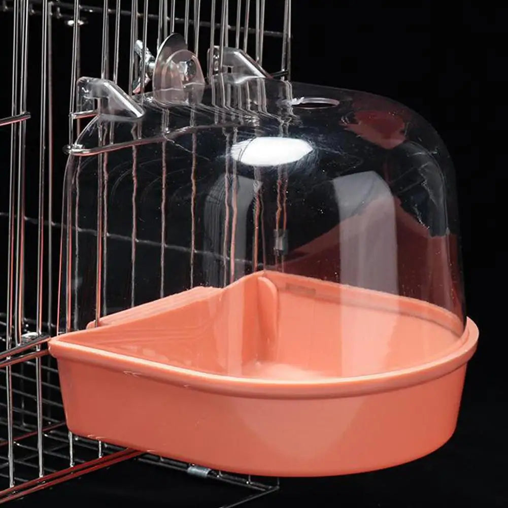 Hanging Bird Bath for Parrots - Waterproof External Cage Bathtub