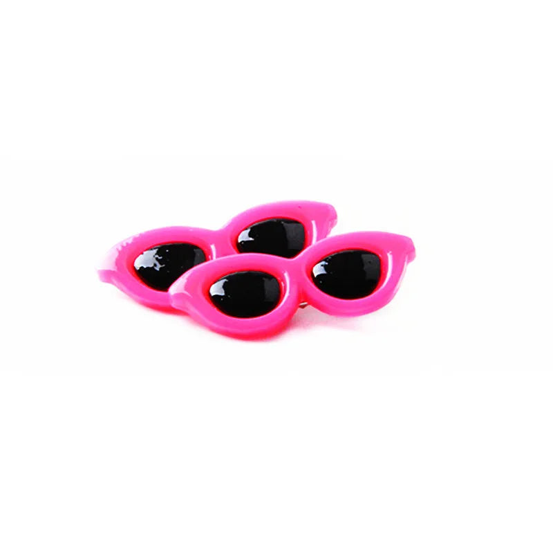 Heart Sunglasses Pet Hair Clips - Decorative Bow Hairpins for Dogs & Cats