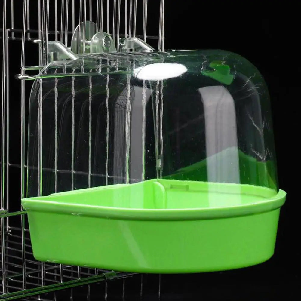 Hanging Bird Bath for Parrots - Waterproof External Cage Bathtub